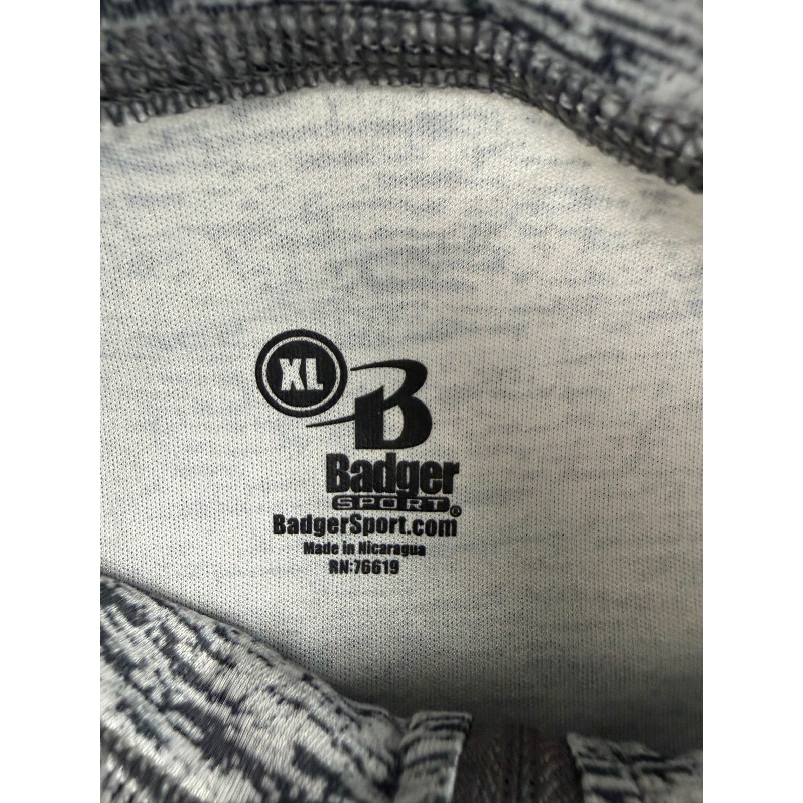 Badger Sport Men's XL NFL Flag 1/4 Zip Pullover Grey Space Dye Heather 410300 gallery
