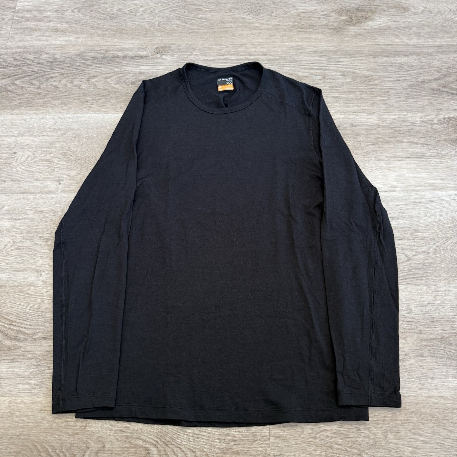 Icebreaker Merino 200 Oasis Mens Medium LS 100% Wool Shirt Slim Base Layer Black gallery