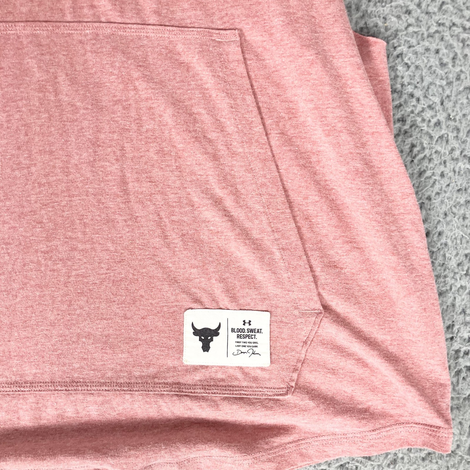 Under Armour Project Rock Tank Top Mens 2XL Pink Hooded HeatGear Iron Paradise gallery