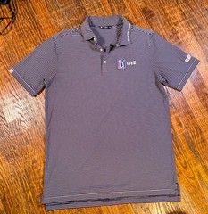 Levelwear PGA Tour Live Polo Shirt Men Medium Performance ESPN+ Short Slv