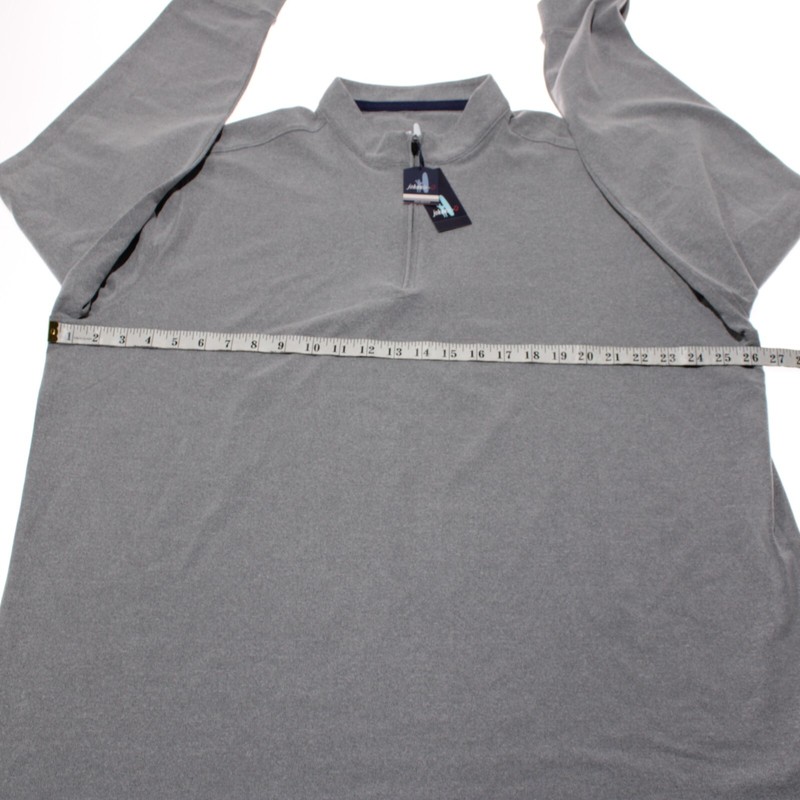 Johnnie-O NWT Brady 1/4 Zip Pullover Sweater Size XXL in Gray Polyester Blend gallery