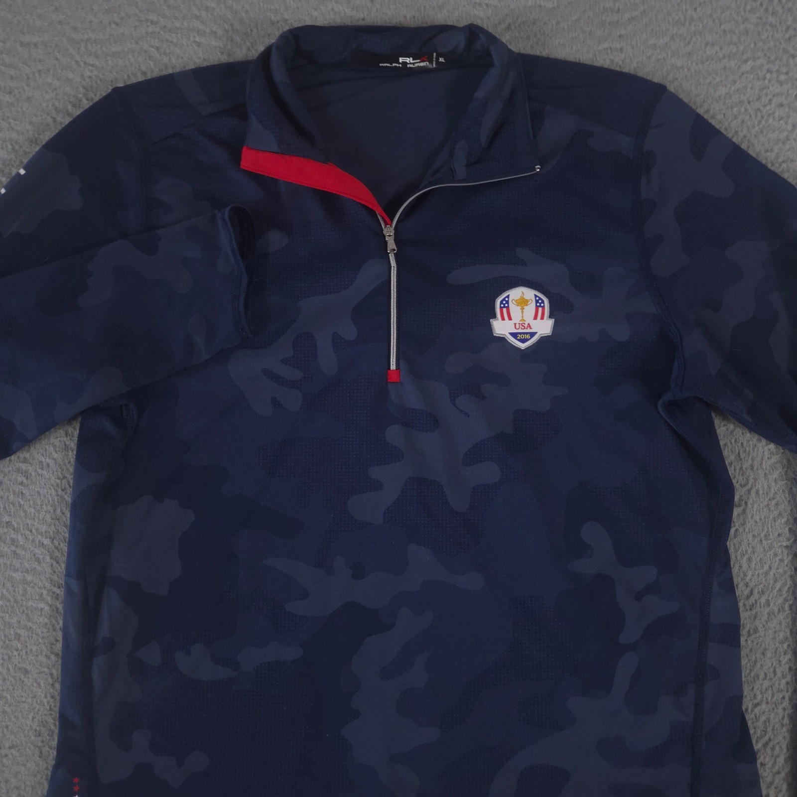 RLX Ralph Lauren Pullover Mens XL Camo Ryder Cup USA 2016 1/4 Zip Performance gallery