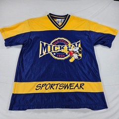 Vintage Disney Mickey & Co Blue Yellow Sportswear Jersey Men’s Size Large