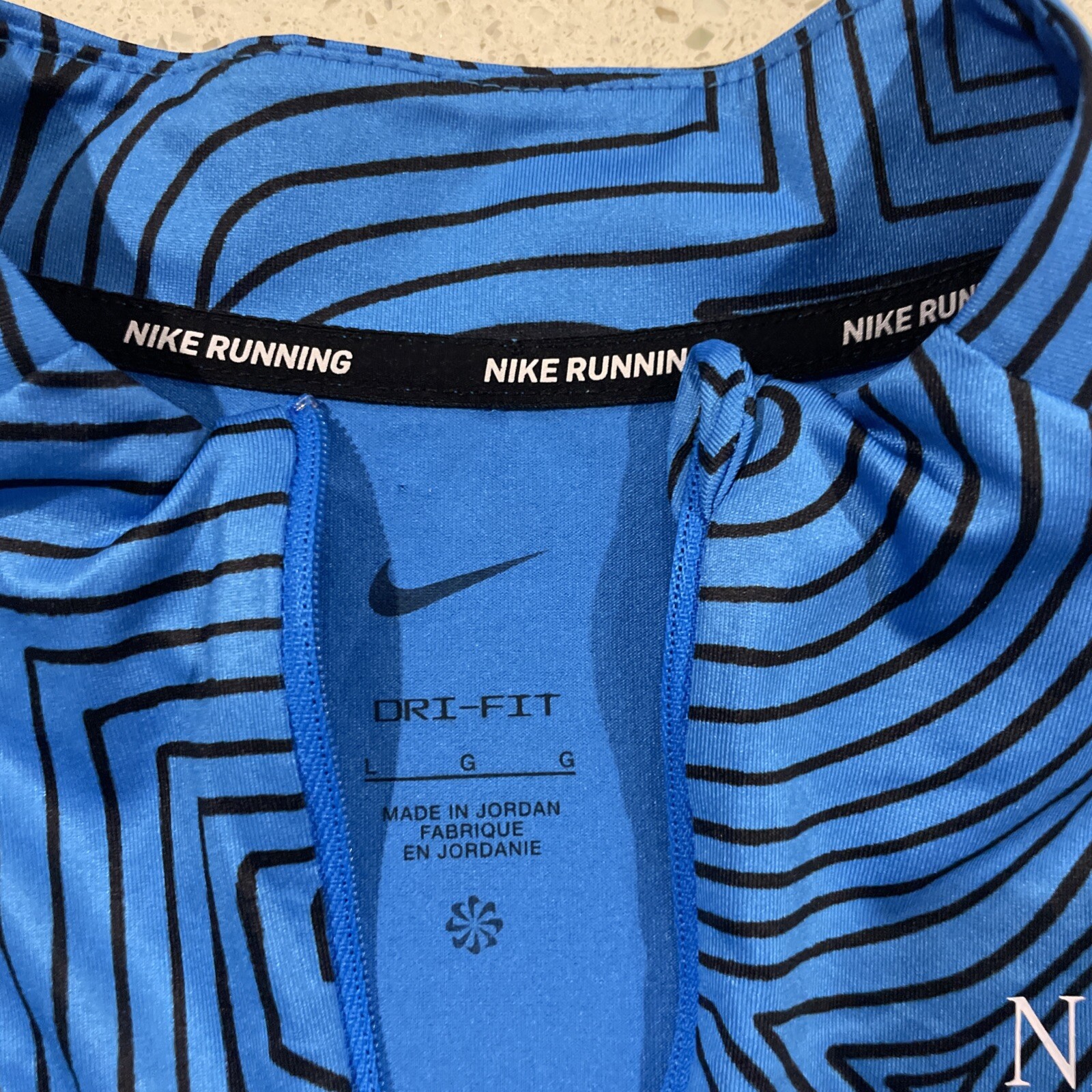 Nike Dri-FIT Element 1/4 Zip Running Top Blue Print Size Large FB9036-406 NWT gallery