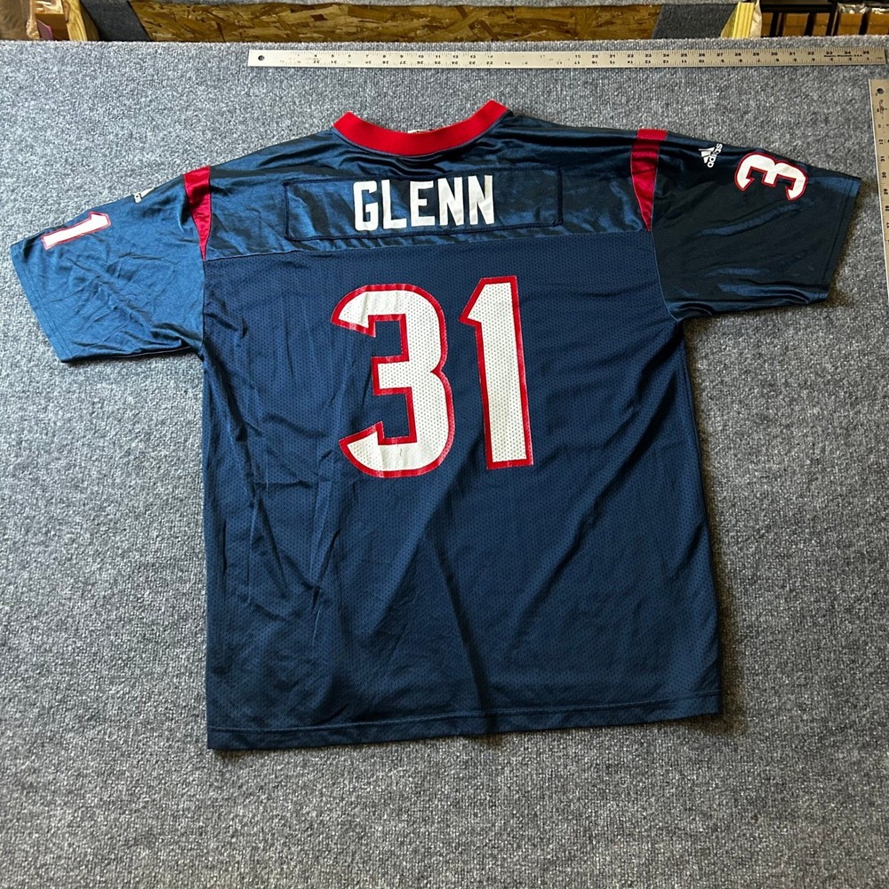 Adidas Jersey Mens XXL Houston Texans Aaron Glenn 31 Navy Red Mesh NFL Sport