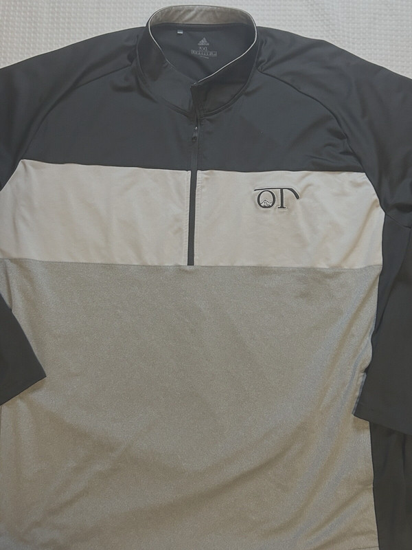 ADIDAS - Men’s Size 3X (56”) - Pullover 1/4 ZIP Black - White - Gray - Pockets gallery