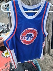 Asphalt Legend Men’s M Basketball Jersey Tank #27 Blue/White/Red Colorblock XL