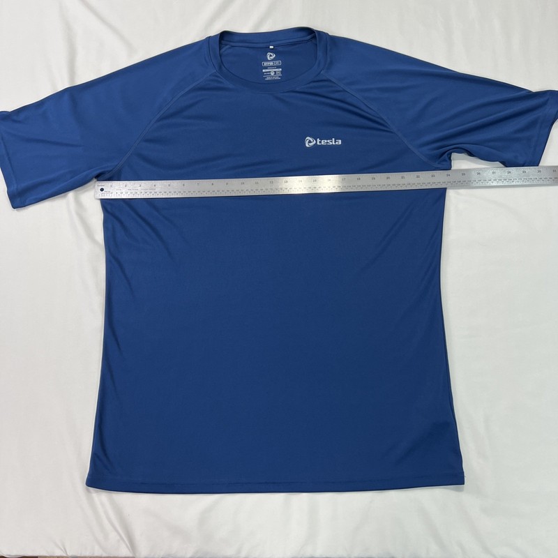 Tesla Shirt Mens 2XL XXL Blue Short Sleeve Cycling Running Hyper Dri Performance gallery