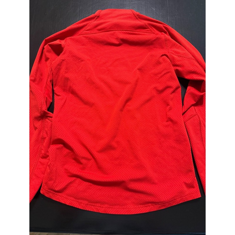 Nike Dri-FIT Mens Small Red Mock Neck Long Sleeve Chevron Training Shirt S gallery