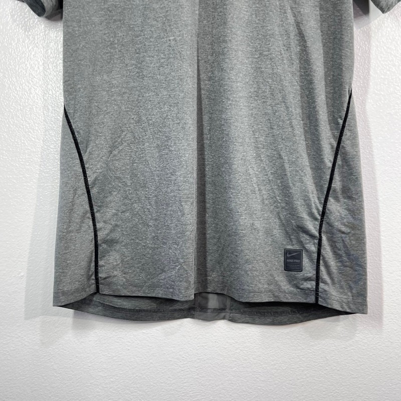 Nike Pro Cool Fitted Dri-Fit Training Shirt Gray Back Mesh Mens Size Large Large gallery