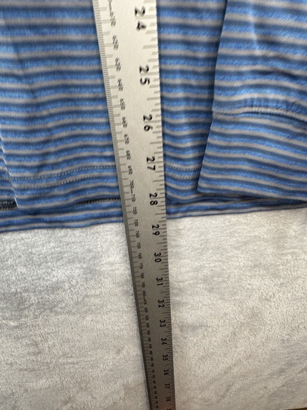Straight Down 1/4 Zip Long Sleeve Shirt Peformance Blue Striped Men's Size 2XL gallery