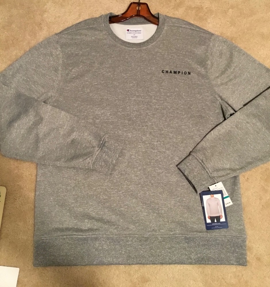 Men’s CHAMPION Oxford Grey Athleticwear Lightweight Sweatshirt - SZ LG - NWT