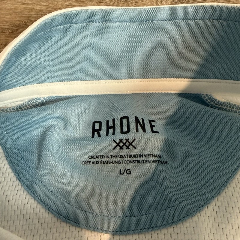 Rhone Mens Performance Mock Neck Golf Shirt Large Snap LGPA embroidered B8 gallery