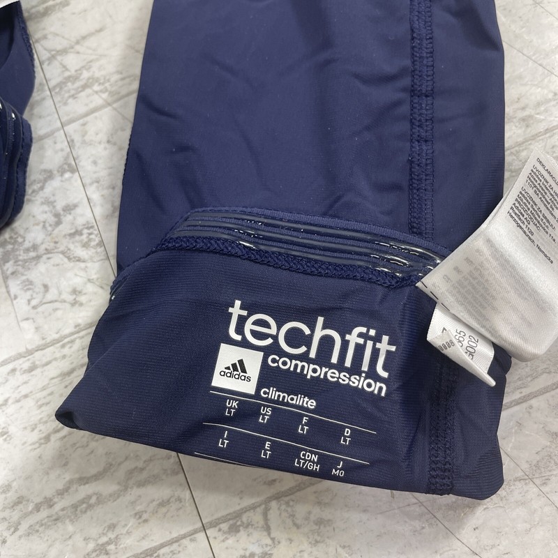 2 - NWT Adidas Techfit Men's Padded Compression Arm Elbow Sleeves Navy Blue LT gallery