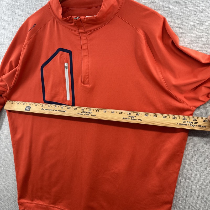 Peter Millar Forge Performance Pullover XL Orange 1/4 Zip Stretch Pocket Golf gallery