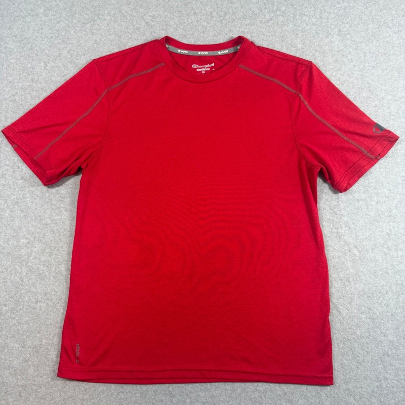Champion Vapor Powertrain Mens T-Shirt M Red Athletic Short Sleeve Polyester gallery