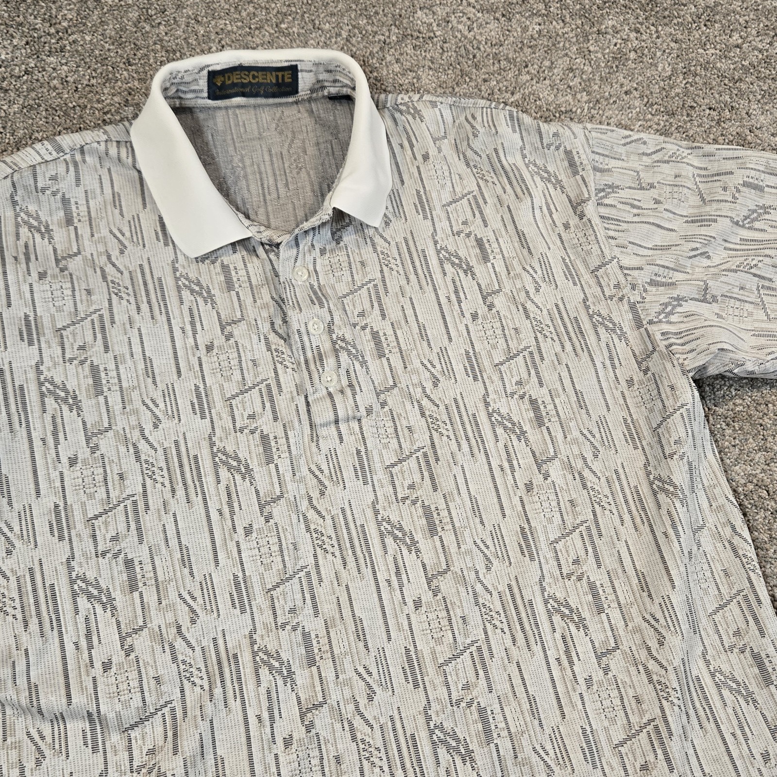 Descente International Collection Golf Polo Shirt Men's Size L , Abstract gallery