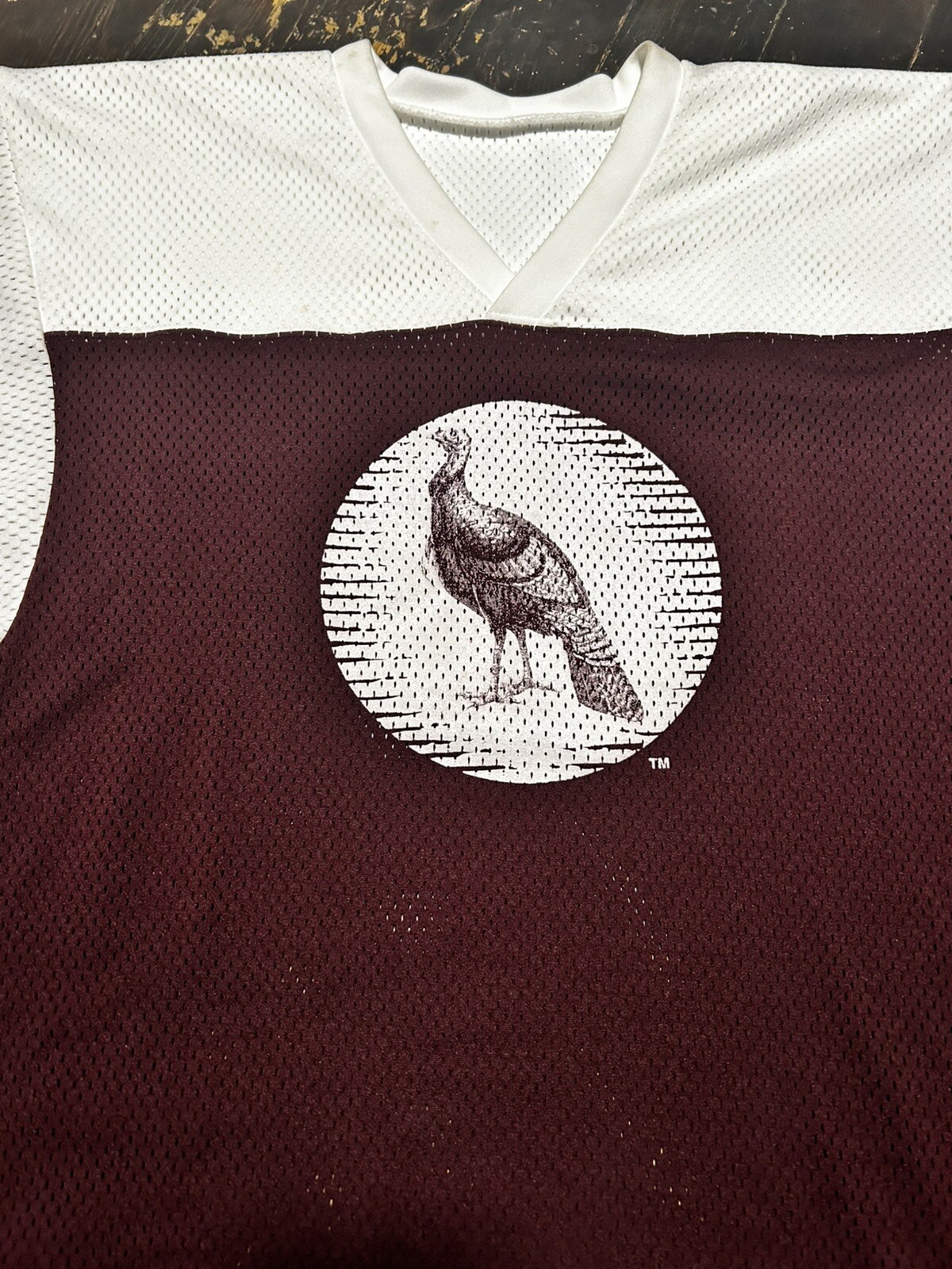 Wild Turkey Bourbon Jersey Shirt Red Mens Size XL Liquor Football USA Made gallery