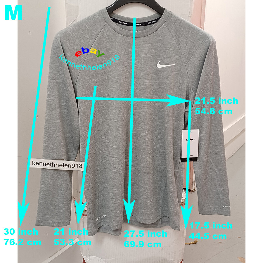 NIKE HEATHERED LONG SLEEVE HYDROGUARD SWIM SHIRT NESSA590-090 MENS SIZE MEDIUM gallery