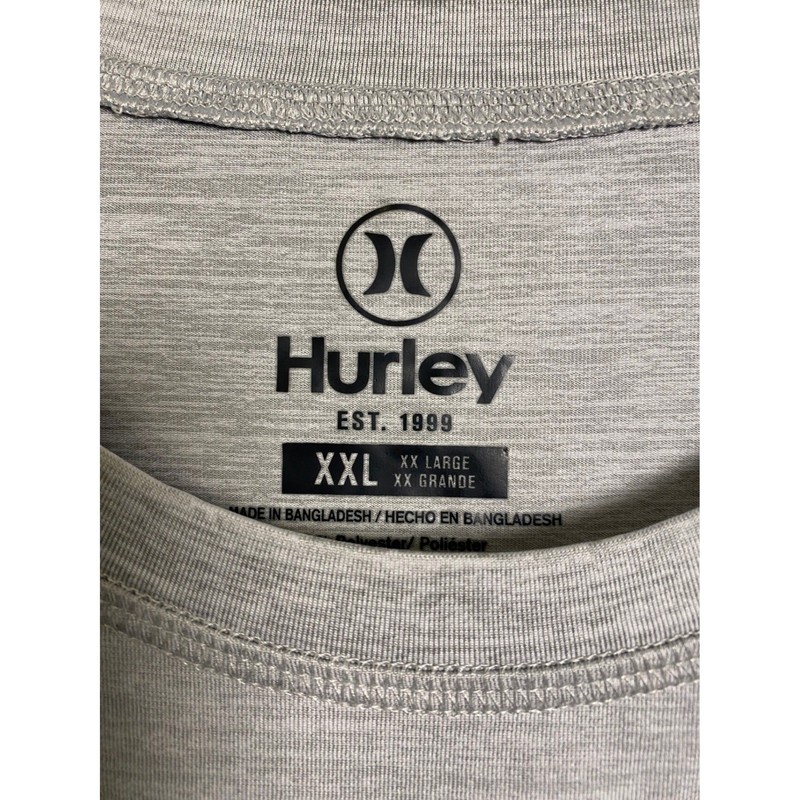 Hurley Mens Long Sleeve UV Tee Heather Grey UPF 50+ Graphic XXL Regular Fit gallery