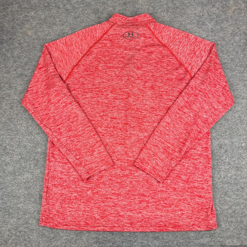 Under Armour HeatGear 1/4 Zip Pullover Shirt Loose Red Mens Medium M gallery
