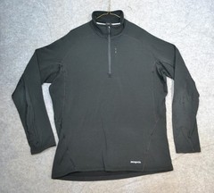 Patagonia Capilene 4 Pullover Mens XL Black 1/4 Zip Neck Base Layer Fleece 43460