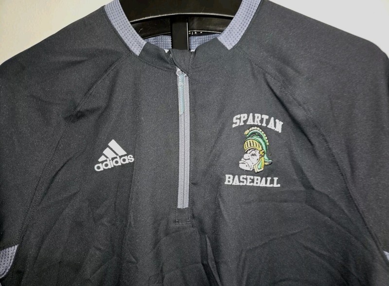 Nice Embroidered Adidas Climalite Spartans Baseball Logo Size L Shirt Jersey gallery