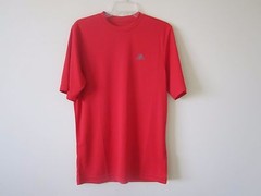 adidas® Performance Tech Short Sleeve Men’s T-shirt Red/Lead S $25.00 NWT