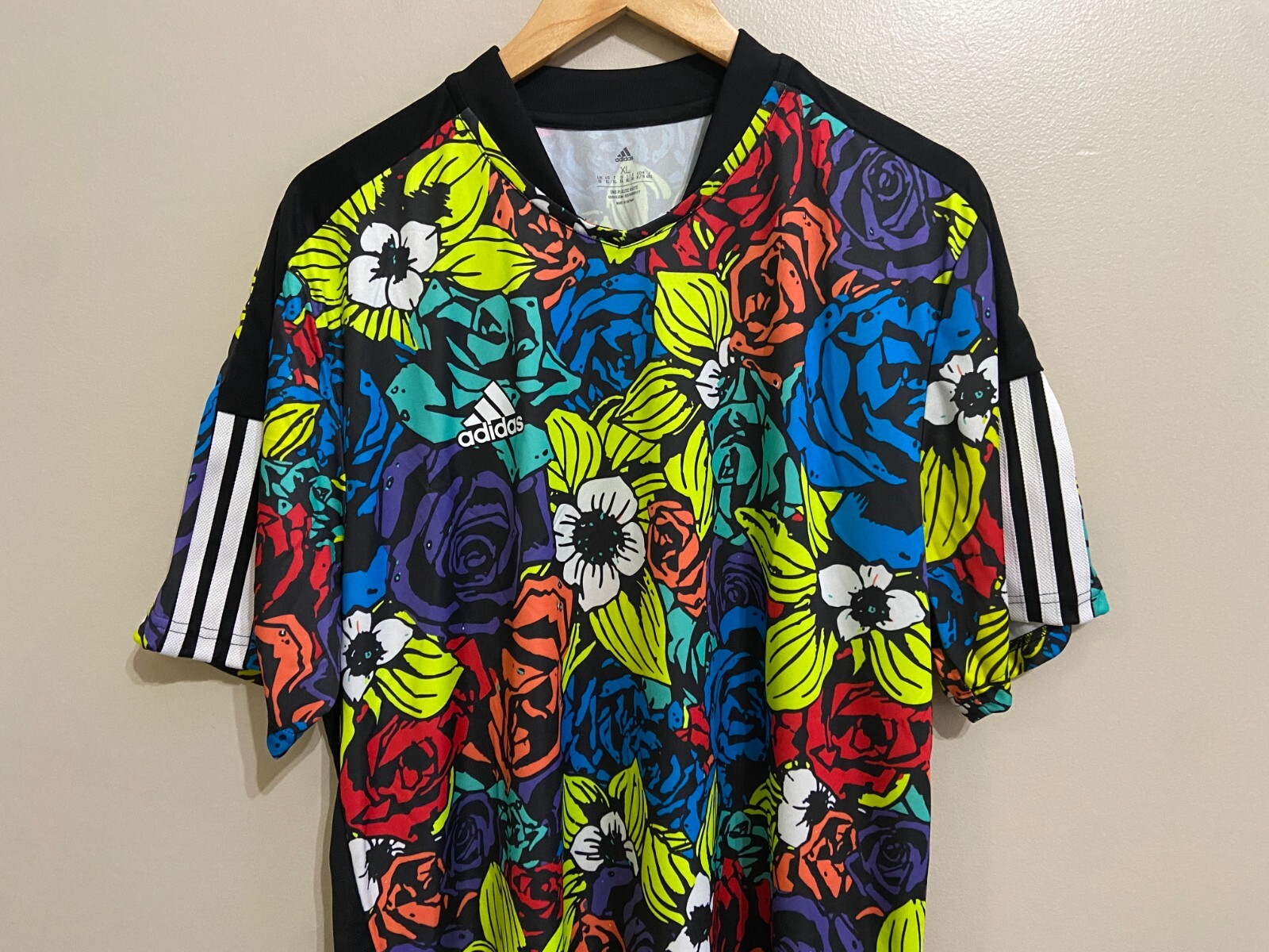 Adidas Tiro All Over Flower Print Multicolor Soccer Jersey HC3929 Men's XL NEW gallery