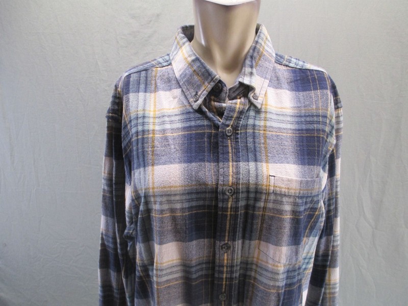 Eddie Bauer Size L Tall Mens Multicolor Plaid 100% Cotton Button Up Shirt 339 gallery
