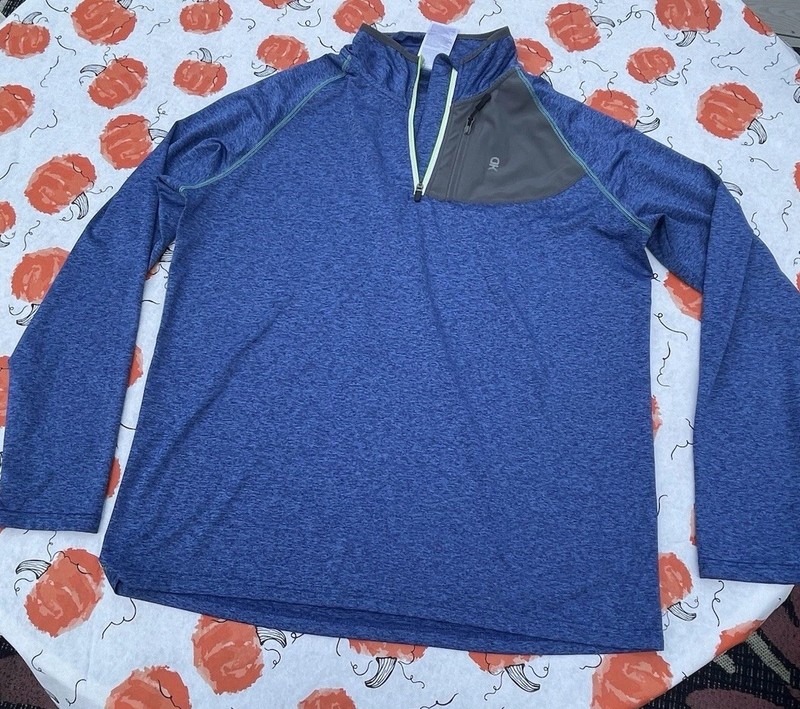 Little Donkey Andy Men’s Pullover Quick Dry Long Sleeve 1/4 Zip Up Blue X-Large gallery