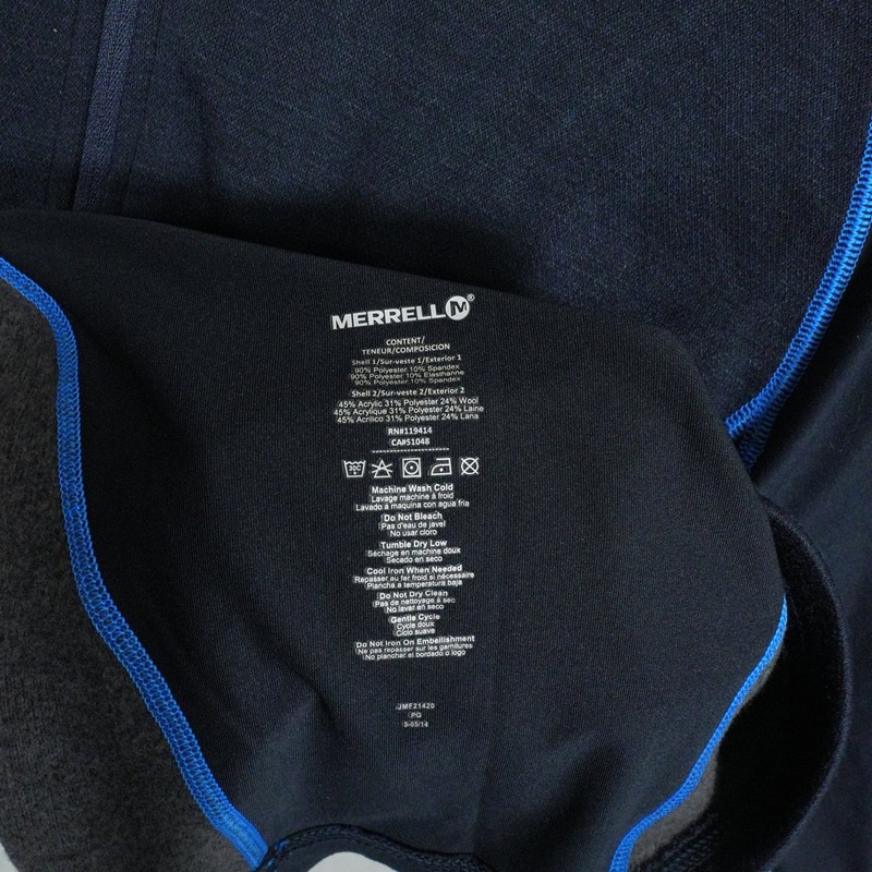 Merrell Mens Quarter Zip Pullover Select Performix Wick Navy Blue Size Large gallery