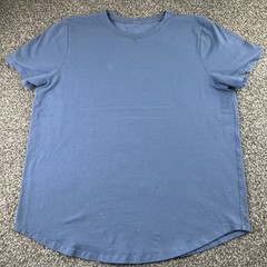 Lululemon Shirt Mens Large Blue Fundemental Tee Short Sleeve Performance Adult