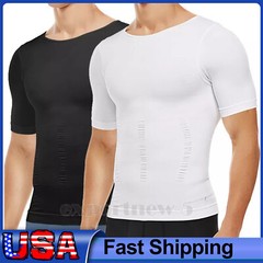 Men’s Slimming Body Shaper Posture Corrector Abdomen Compression Shirt Vest Tops