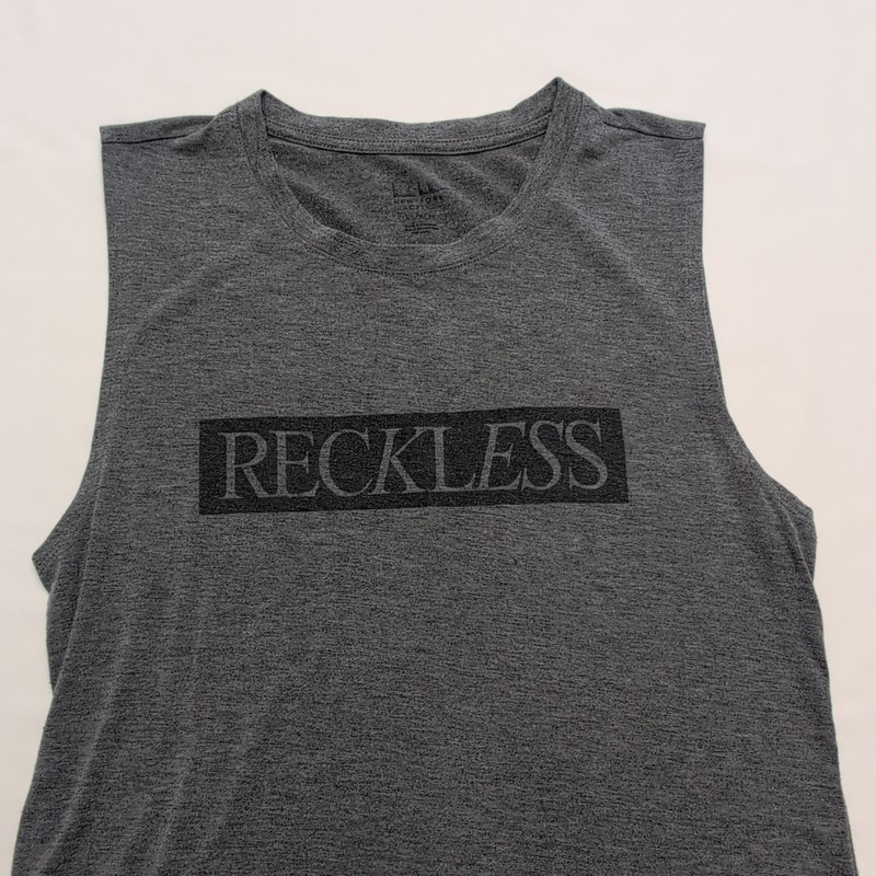 Nicole Miller New York "Reckless" Women's XS Heather Gray Sleeveless Tee gallery