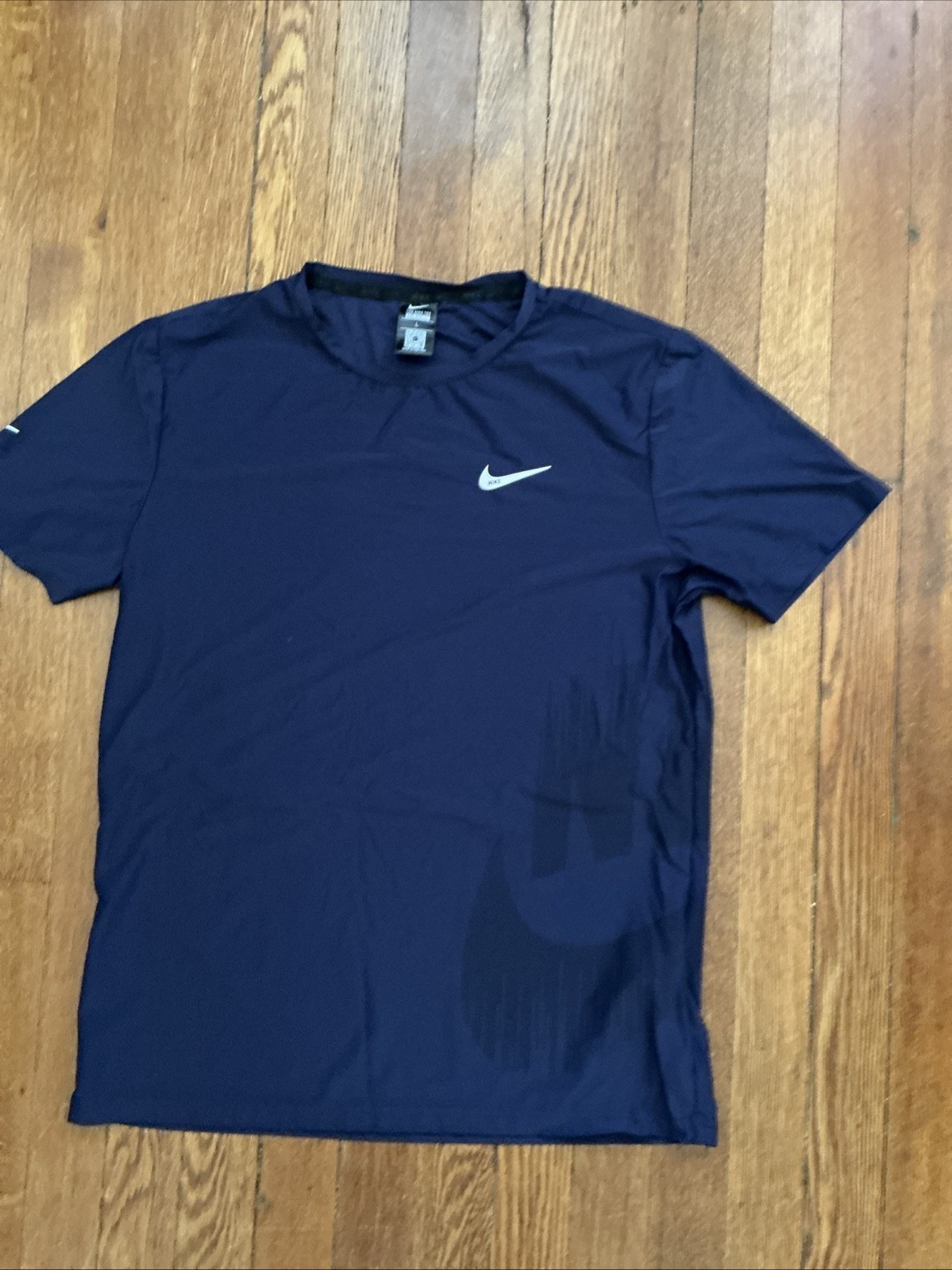 Nike Dri-FIT Men's Navy Moisture Wicking Polyester T-Shirt Size M Gym Training gallery