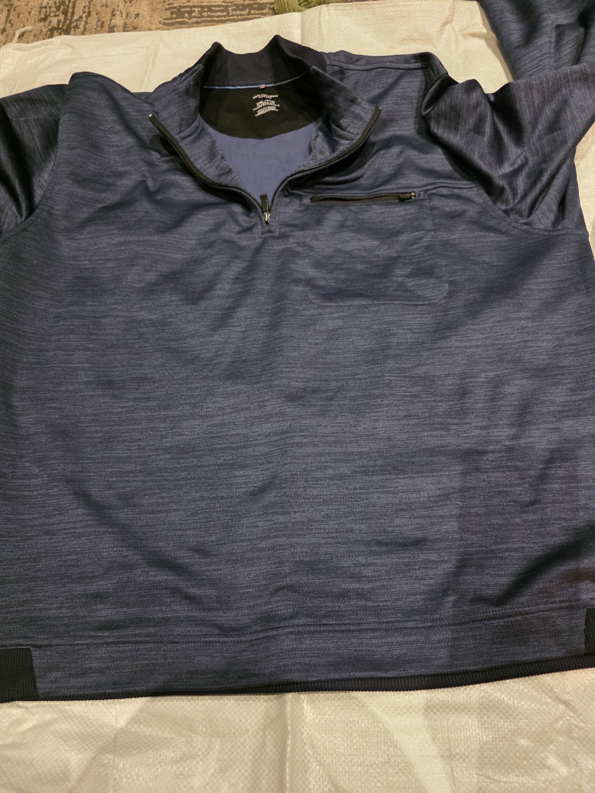 Van Heusen Traveler Blue 1/4 Zip Mock Neck Pullover Long Sleeve XXL Big & Tall gallery