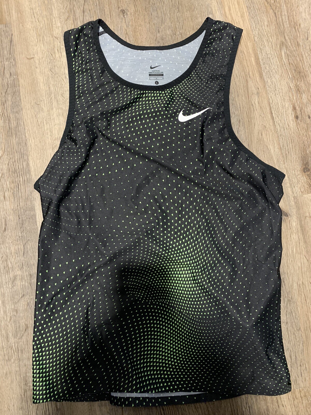 Rare Nike Pro Elite Sprint Turbo Tight singlet Mens Large 895440-XXX Green Black gallery