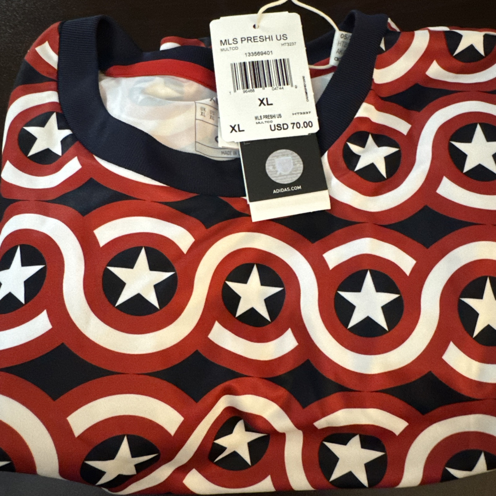 ADIDAS x MARVEL Captain America MLS Soccer Jersey Men’s Sz XL HT3237 $70 New gallery