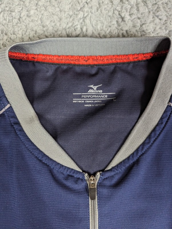 Mizuno Performance Mens 1/4 Zip Pullover Shirt L Large Batting Jacket Front Top gallery