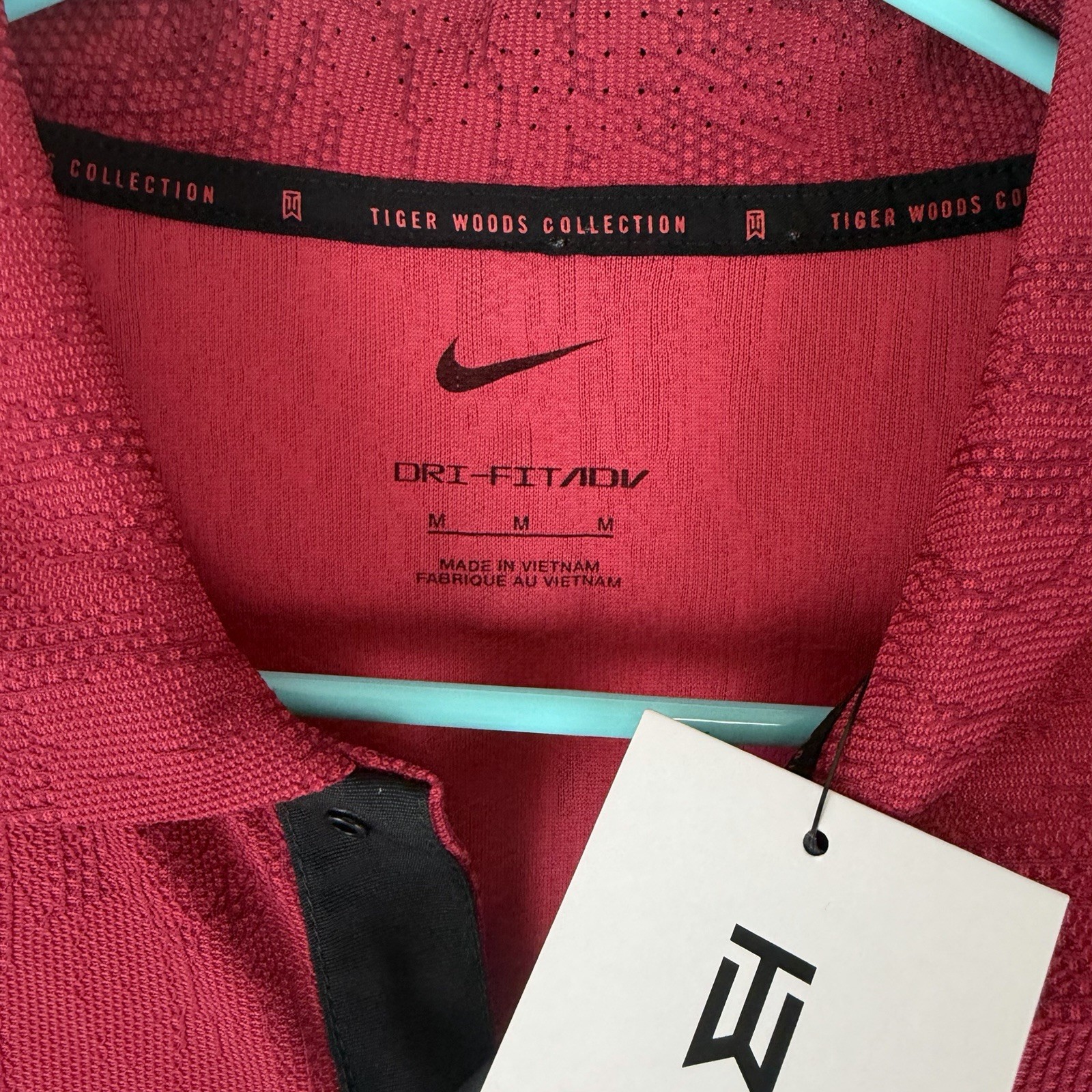 Nike Tiger Woods ADV First Win Anniversary Polo DH0711 Fire Berry Sz M gallery