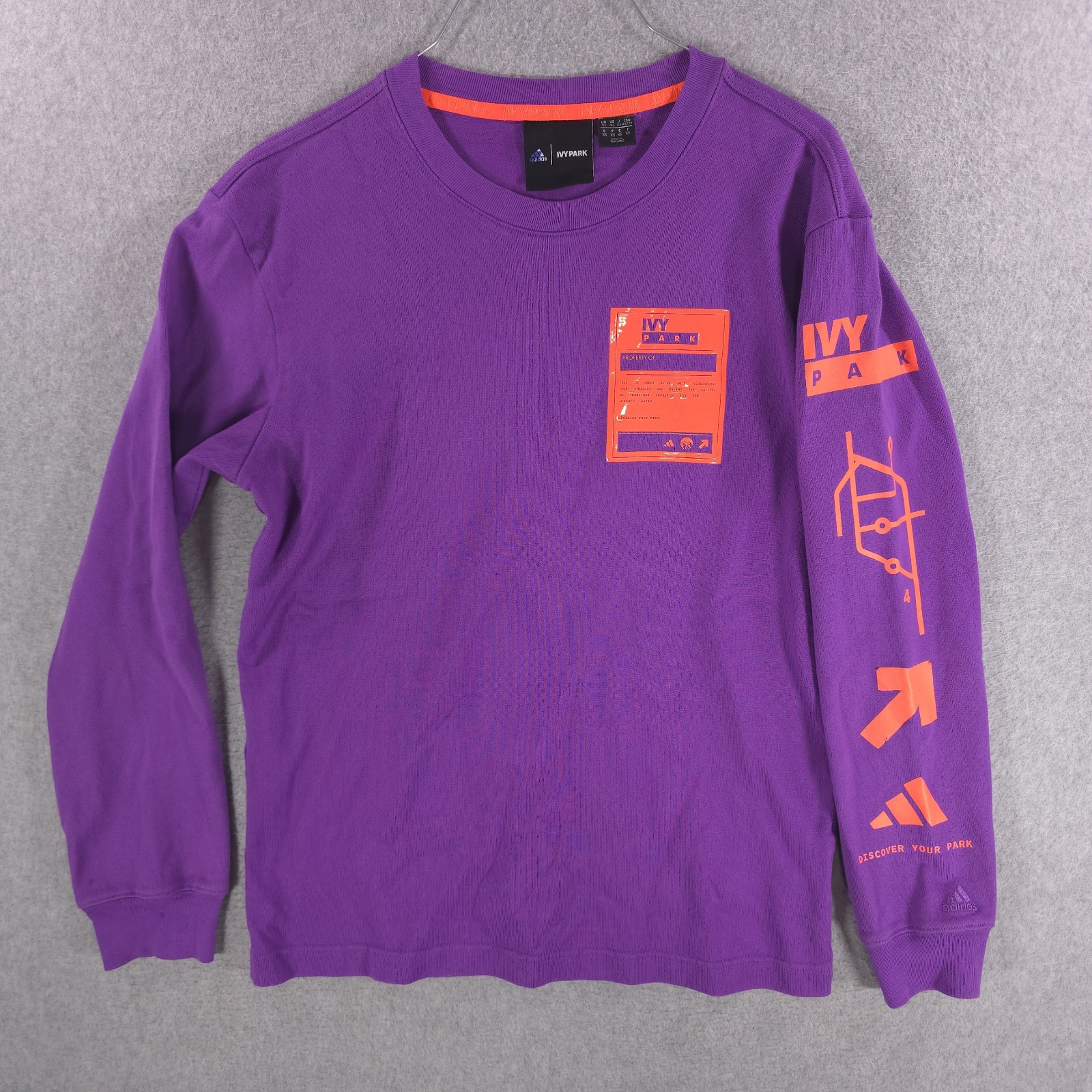 Adidas x Ivy Park Beyonce Collab Purple Long Sleeve Street Crewneck Shirt XS gallery