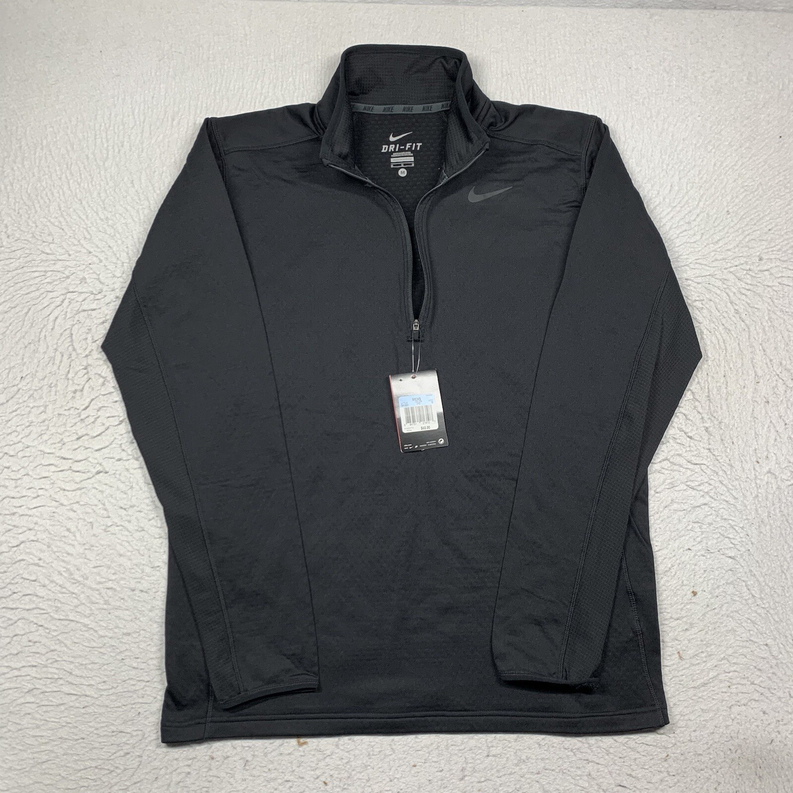 Nike Shirt Training 1/4 Zip Mens Medium Dry Fit Black 543223-010 Long Sleeve gallery