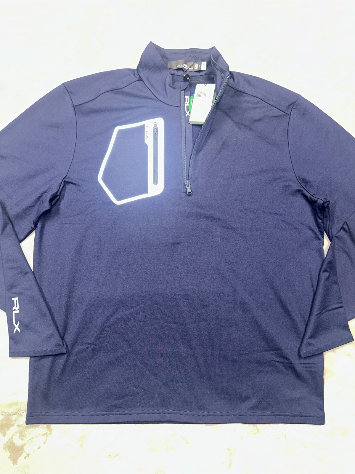 RLX Ralph Lauren Men’s 1/4 Zip Luxury Performance Jersey Pullover Navy/Large gallery