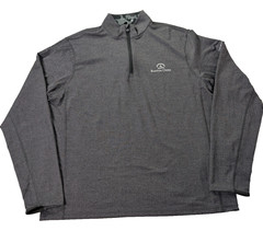 Greyson Herringbone 1/4 Zip Golf Performance Pullover LARGE Gray Stretch Resort