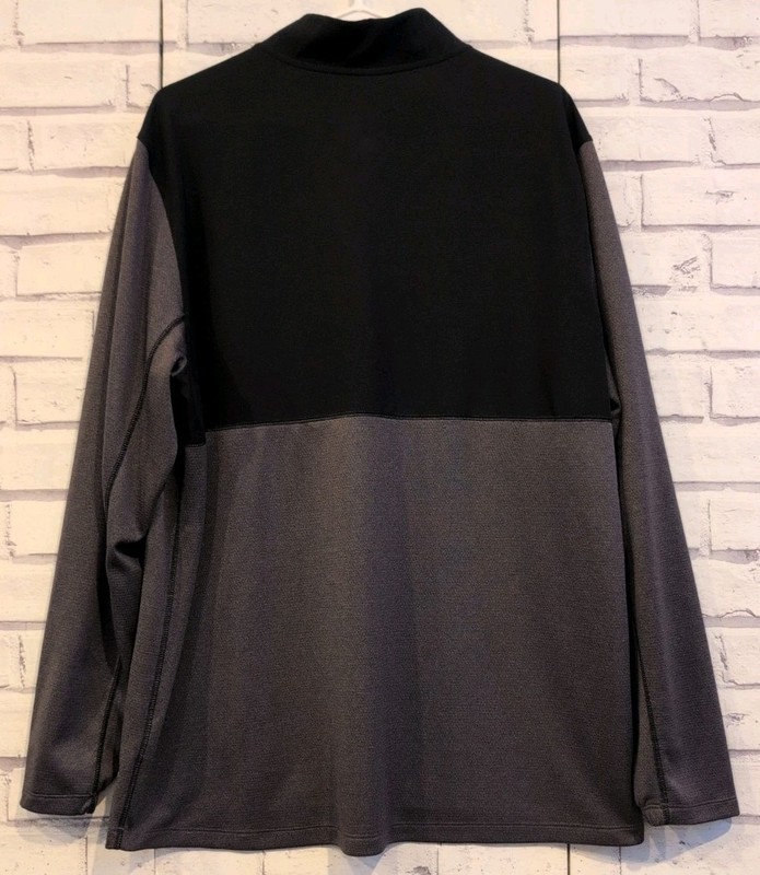 Nike Golf Mens Size XL 1/4 Zip Pullover Charcoal Black Dri-Fit Logo Long Sleeve gallery