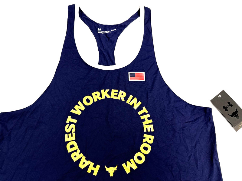Under Armour Project Rock Hardest Worker In The Room Tank Top Blue Men M 1383310 gallery