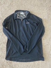 Columbia Pullover Mens XL Black Omni-Heat 1/4 Zip Long Sleeve Thermal Base Layer