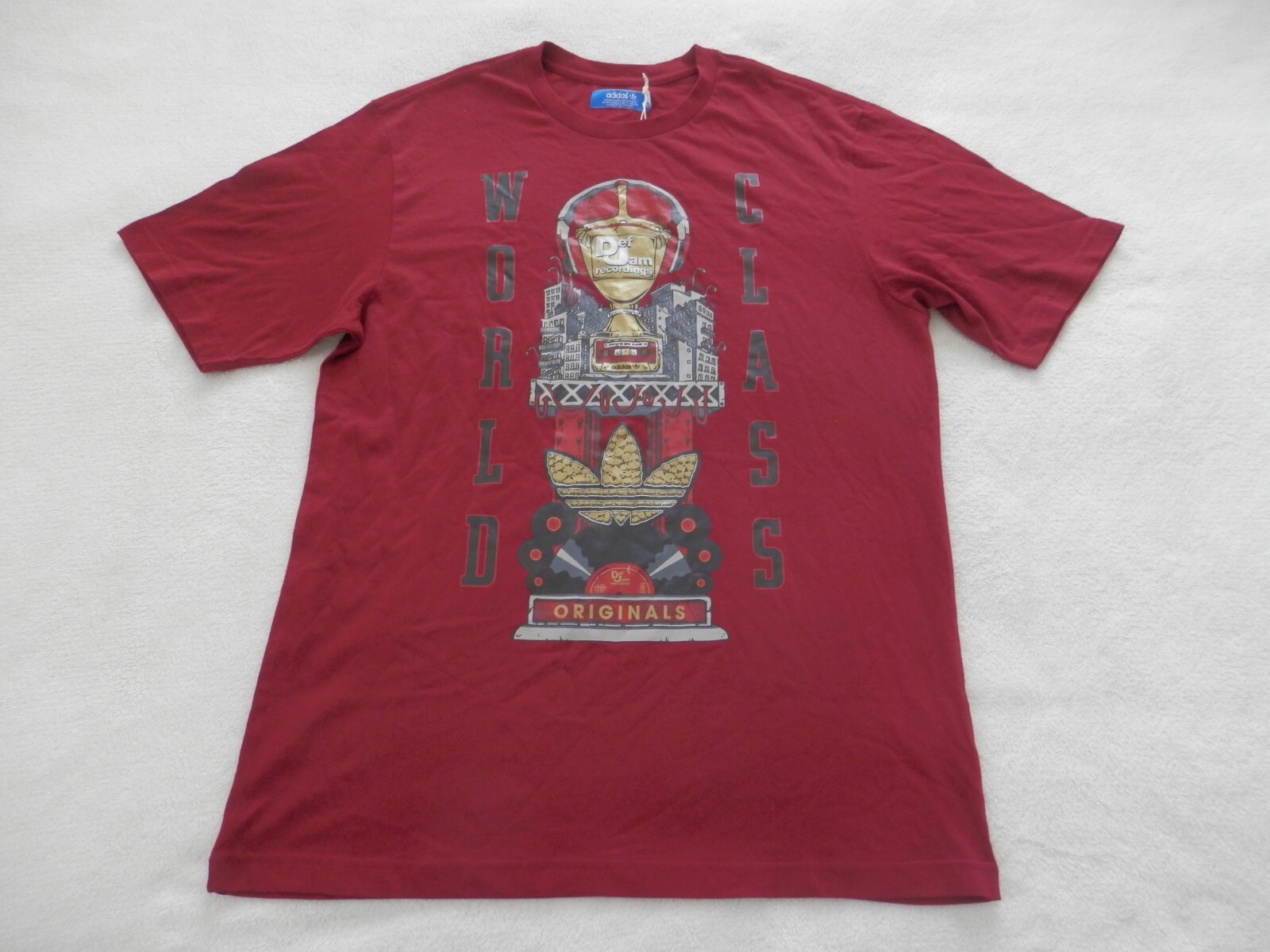 Adidas Original RaRe VINTAGE DEF JAM DJ WORLD TEE Graphic Trefoil Shirt Men sz L gallery