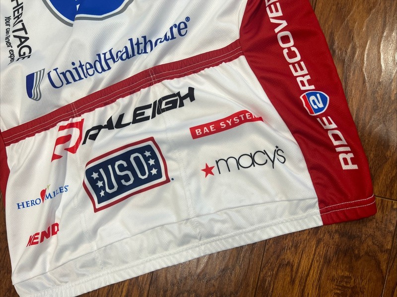 Cycling Jersey Mens XXL Ride 2 Recovery UnitedHealthcare USO Red White Blue USA gallery